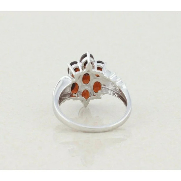 Sterling Silver Garnet Cluster Ring Size 10 1/2 - Picture 7 of 7